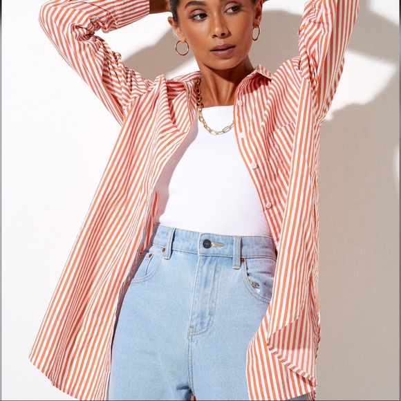 Princess Polly Tops - Princess Polly x Motel Rocks GANE SHIRT - ORANGE